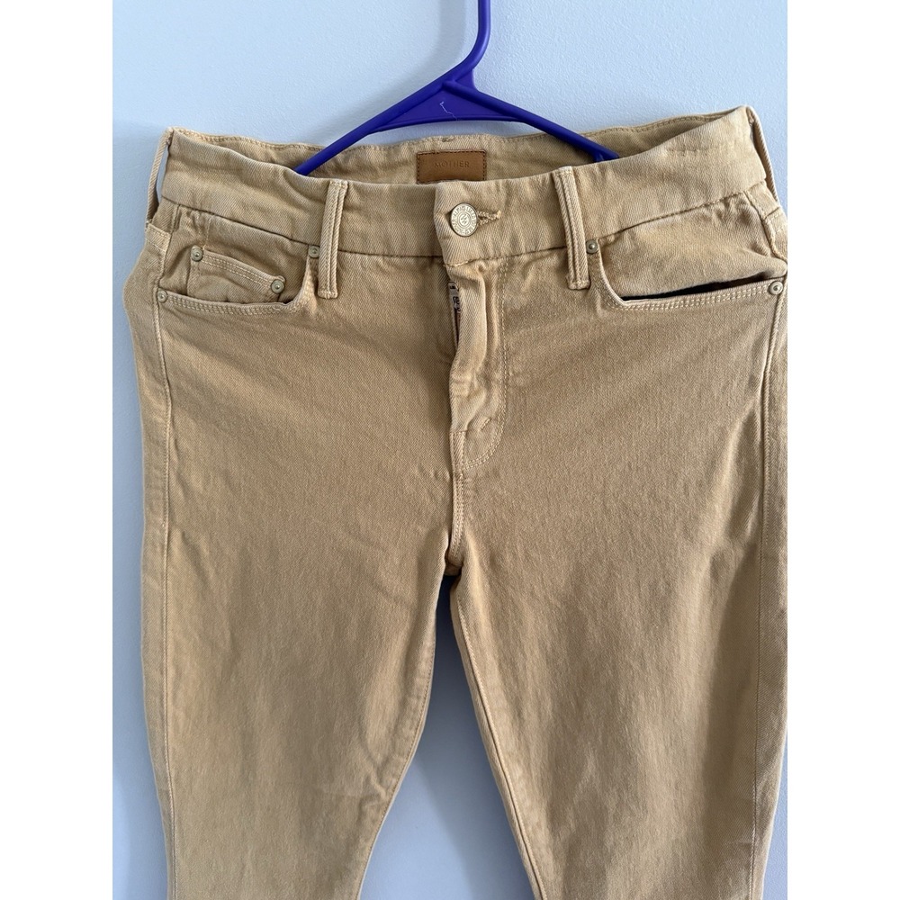 Mother Denim The Looker Ankle Fray Jeans Gettin' In Cashew Wash Gold Womens 25